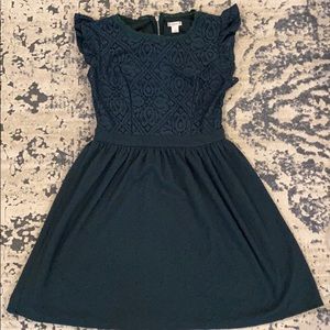 Dark green xileration dress